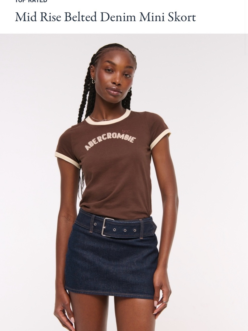 Abercrombie & Fitch Dark Blue Denim Mini Skirt with Belt - Picture 5 of 5